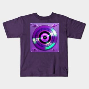 Holographic Purple DJ Turntable Kids T-Shirt